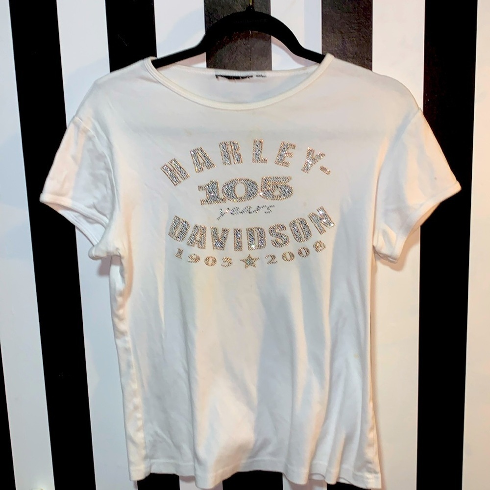 2008 100 Years Of Harley-Davidson Woman’s Tee Shirt Size Medium - Picture 1 of 4